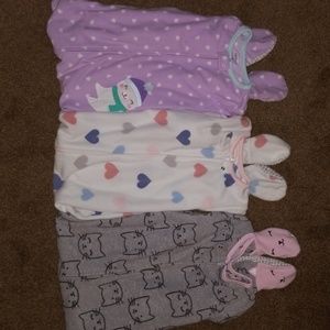Girls footed pajamas